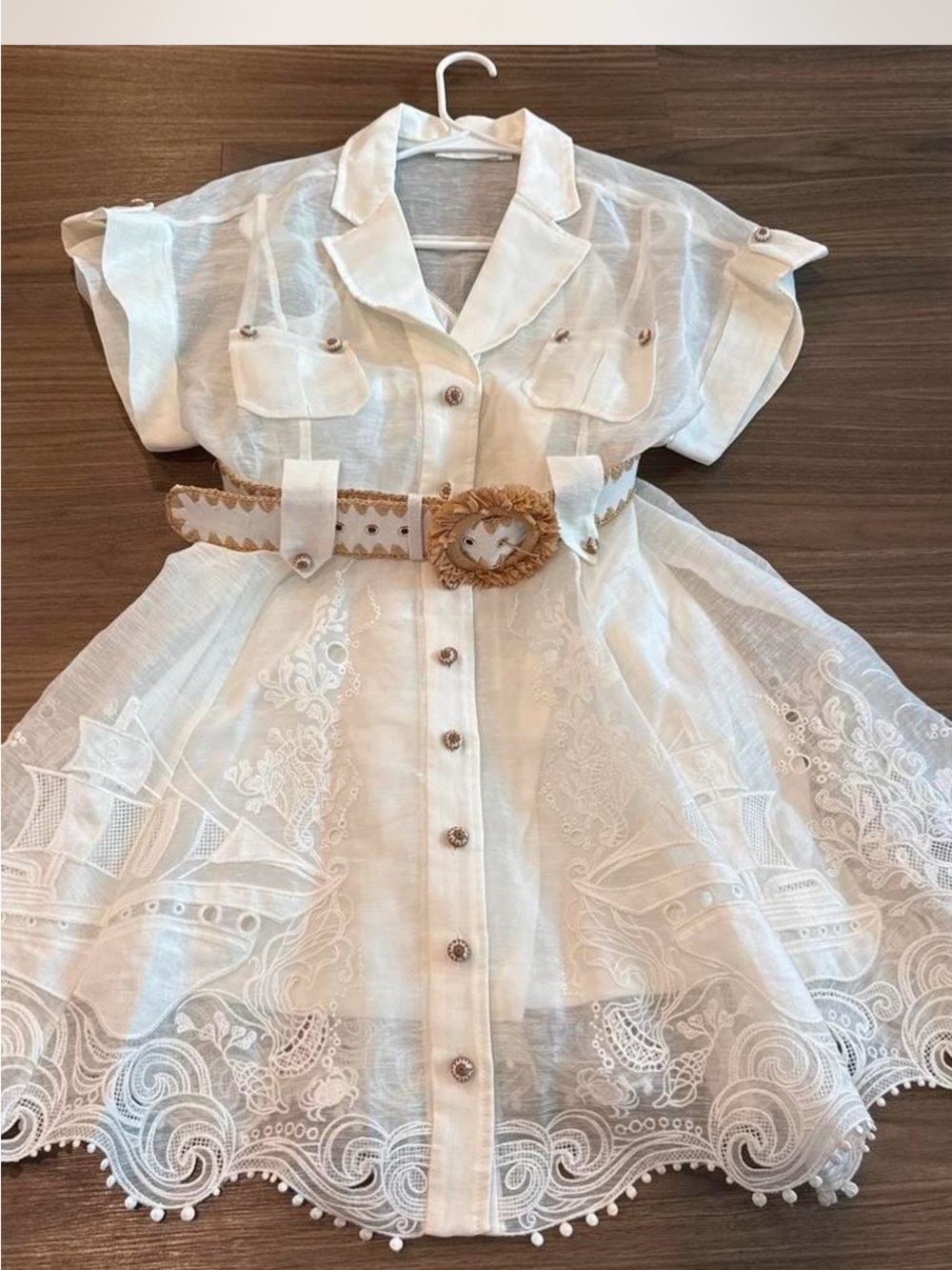 Zimmermann Postcard Belted Broderie Dress